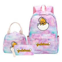 Egg Green Manga Student Girls School Bag Lunch Bag Three Piece Set Backpack Set