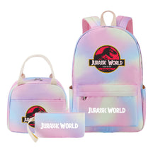 Jurassic Park Dinosaur Student School Bag Lunch Bag Three Piece Set Backpack Set
