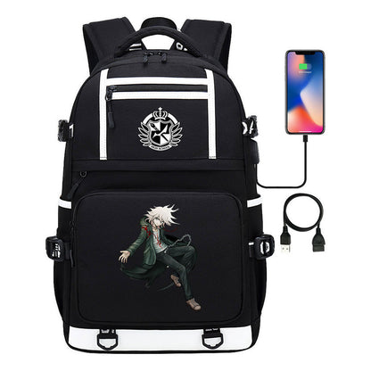 Cartoon Cartoon Printed Usb Youth Student Backpack Men's And Women's Backpack Leisure Travel Backpack