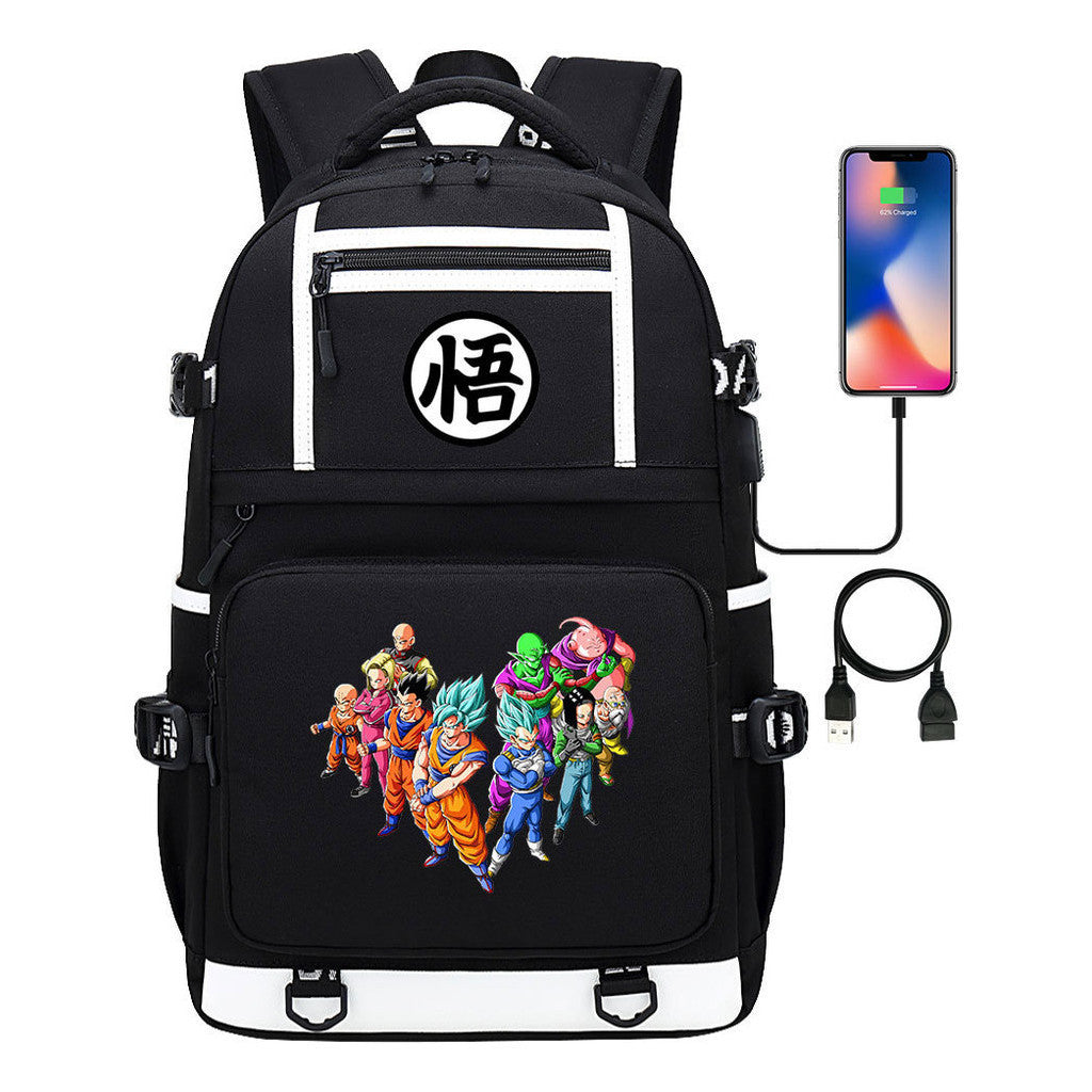 Seven Dragon Ball Usb Youth Student School Bag Men's And Women's Backpack Leisure Travel Bag