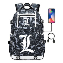 Cartoon Comics Death Note Printed Usb Youth Student Backpack Men's And Women's Leisure Travel Backpack