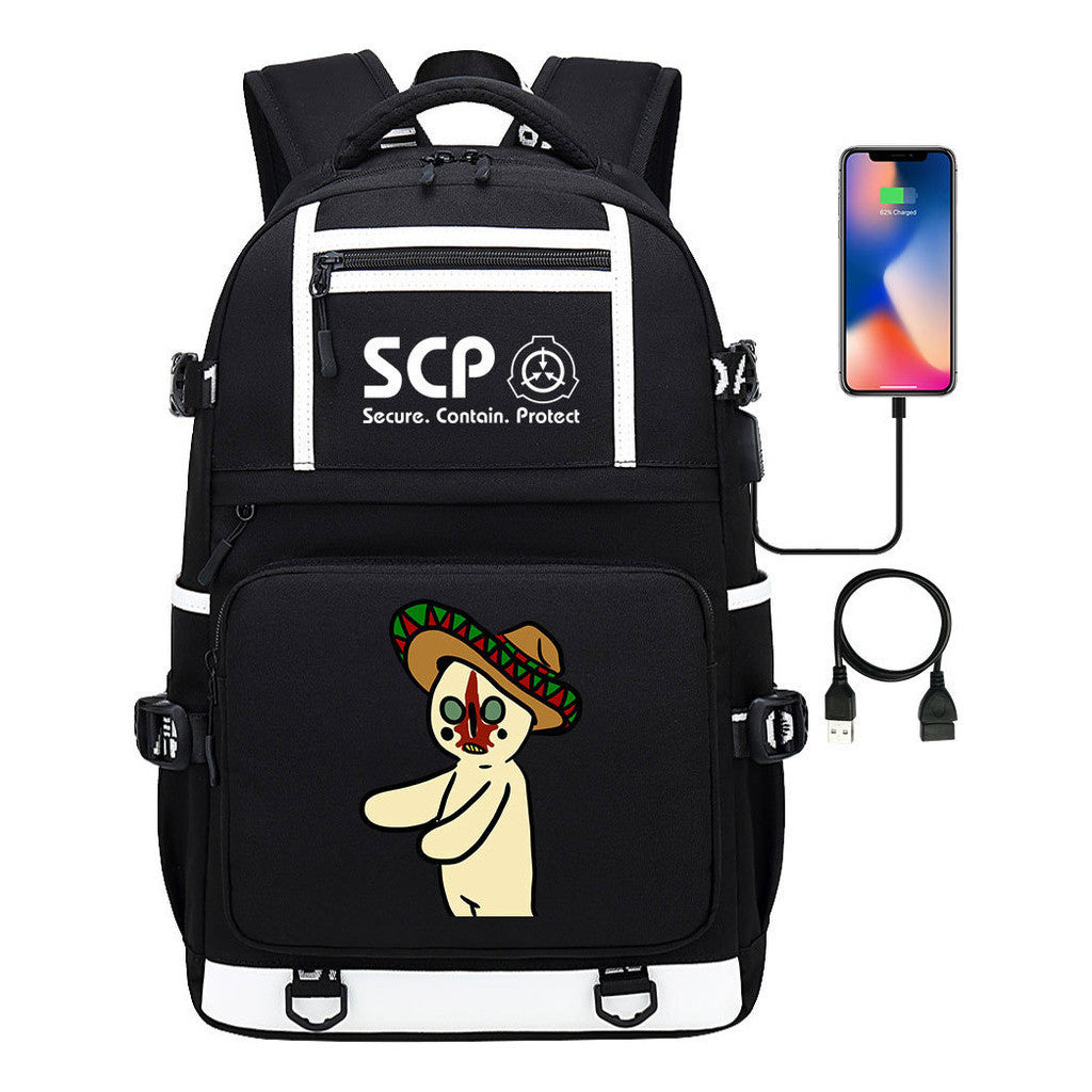 Printed Usb Youth Backpack For Men And Women's Leisure Travel Backpack