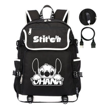 Anime Star Baby Stitch Printed Usb Youth Student Backpack For Leisure Travel Backpack