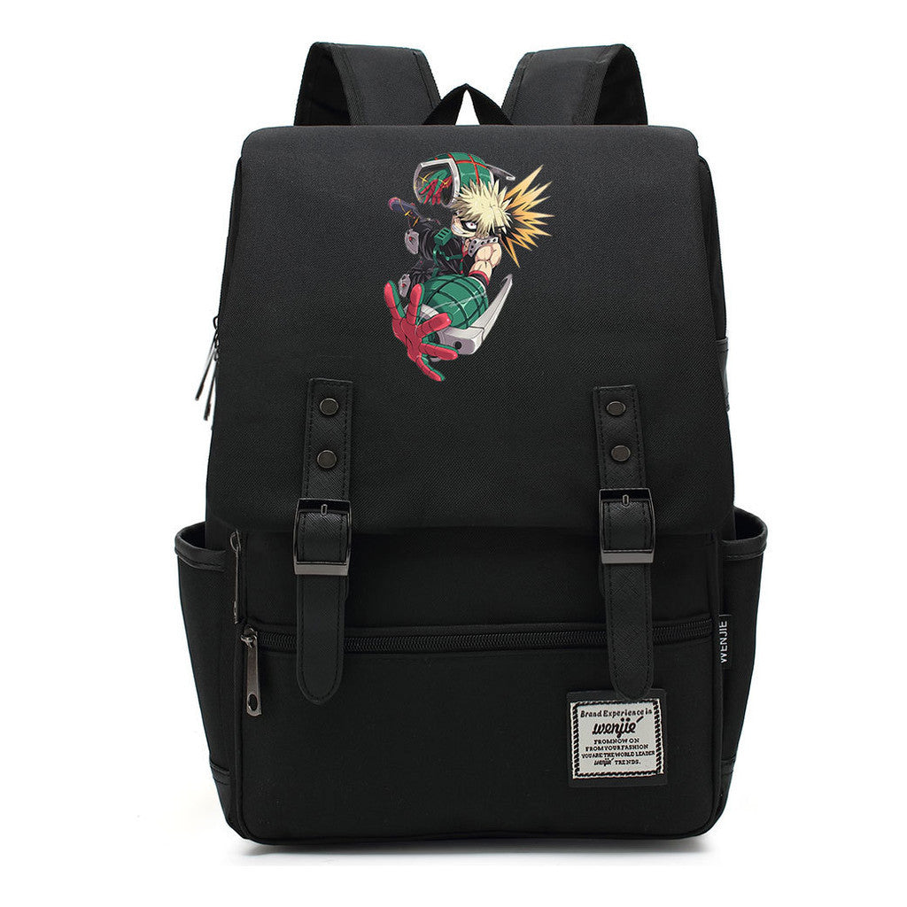 Anime My Heroes Academy Printed Youth School Bag For Men And Women Leisure Belt Buckle Classic Backpack