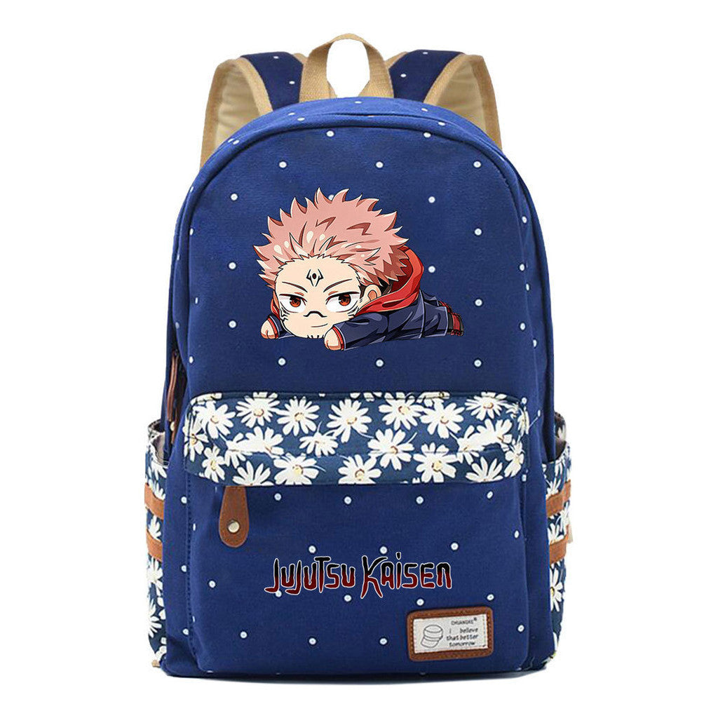 Cartoon Teenage Girl Student Backpack Casual Canvas Backpack