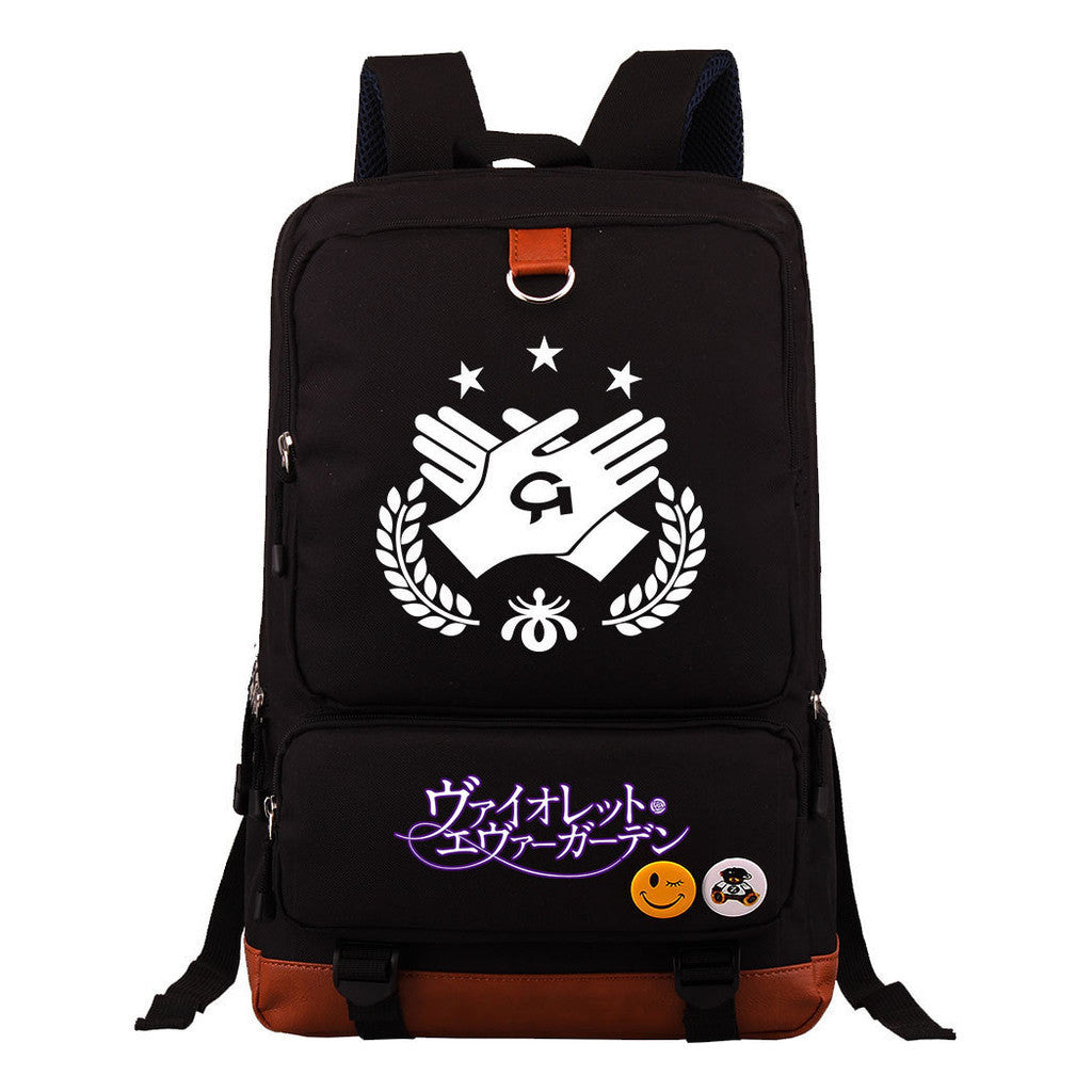 Violet Eternal Garden Printed Youth Student School Bag Large Capacity Travel Bag Men's And Women's Backpack