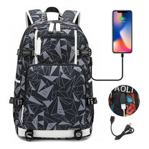Printed Usb Youth Student School Bag Leisure Large Capacity Travel Backpack