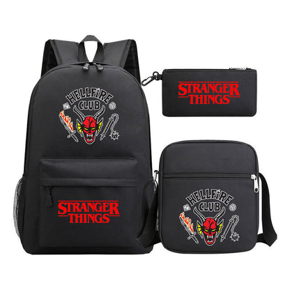 Strange Story Starry Sky Printed Youth Student Backpack 3-piece Set For Men And Women, Backpack Set