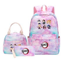Cartoon Fashion Student Girls School Bag Lunch Bag Three Piece Set Backpack Set