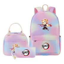 Cartoon Fashion Student Girls School Bag Lunch Bag Three Piece Set Backpack Set