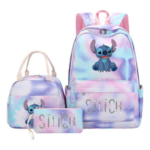 Interstellar Baby Stitch Student Girls School Bag Lunch Bag Three Piece Set Backpack Cover