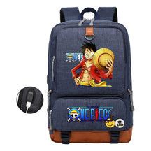 Cartoon Pirate King Print Usb Youth Backpack For Boys And Girls Leisure Travel Backpack