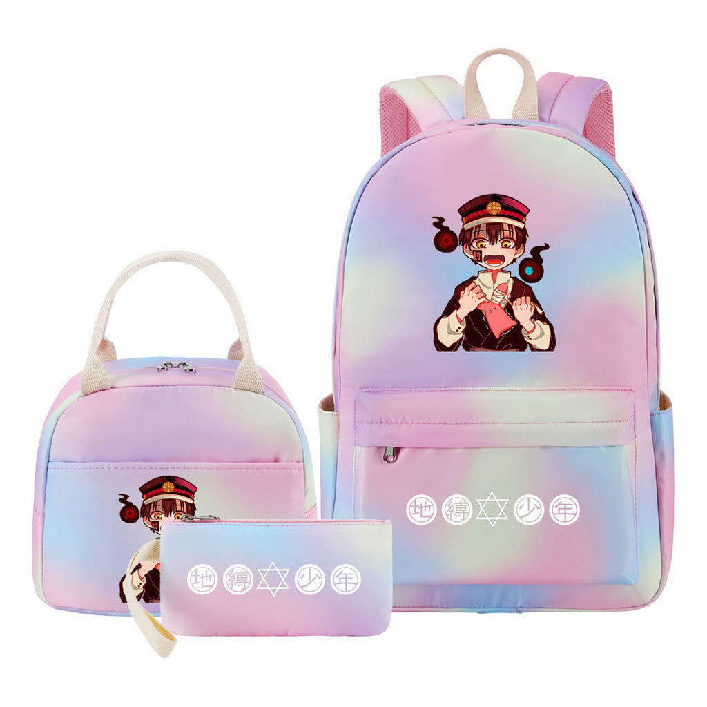 Teenage Student Girl Backpack Lunch Bag Three Piece Set Backpack