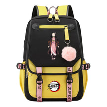 Cartoon Fashion Usb Student Backpack With Casual Woven Strap Flip Back Backpack