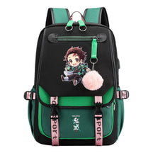 Japanese Cartoon Fashion Usb Youth Student Backpack With Casual Woven Strap Flip Back Backpack