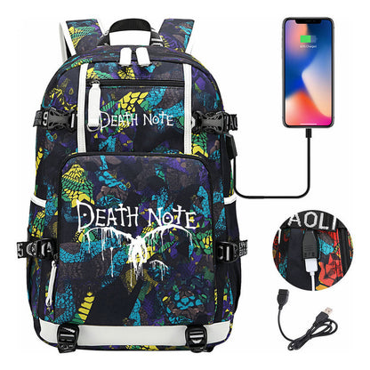 Death Note Usb Youth Student Backpack Leisure Travel Backpack