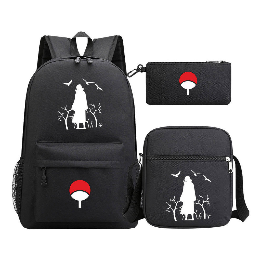 Anime Naruto Starry Sky Youth School Bag Three Piece Set For Men And Women Backpack Set