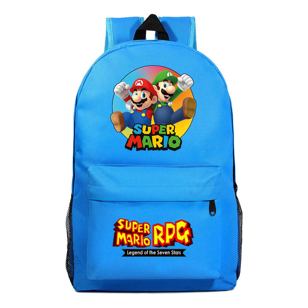 Super Mario Starry Sky Student Backpack For Men And Women's Leisure Travel Backpack
