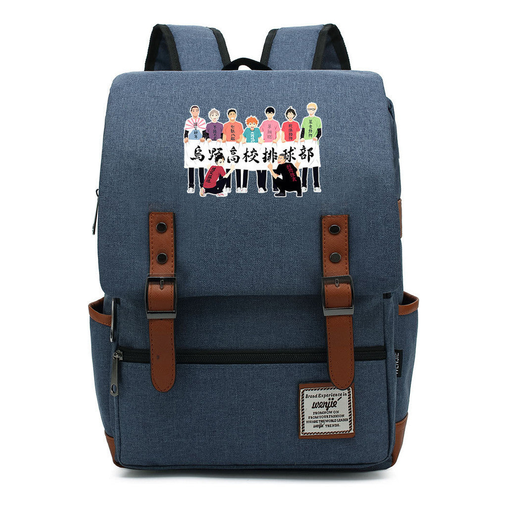 Volleyball Youth Printed Youth Student School Bag Men's And Women's Leisure Belt Buckle Classic Backpack