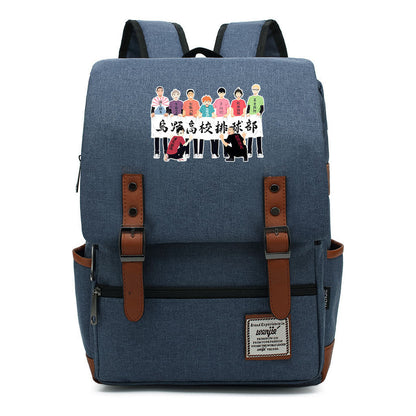 Volleyball Youth Printed Youth Student School Bag Men's And Women's Leisure Belt Buckle Classic Backpack