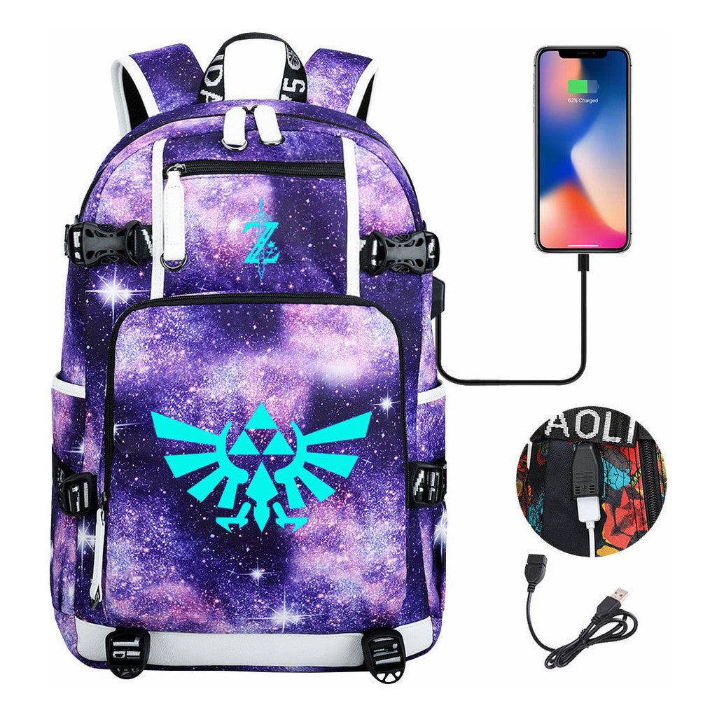 Legend Of Zelda Usb Youth Student Backpack For Men And Women's Leisure Travel Backpack