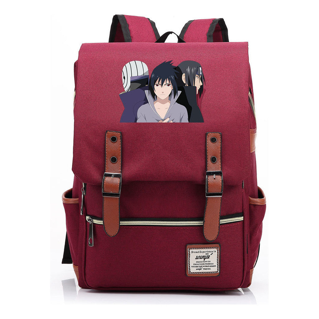 Naruto Printed Teenage Student Backpack, Casual Belt Buckle, Classic Backpack