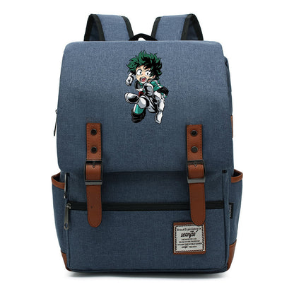 Anime My Heroes Academy Printed Youth Student Backpack Men's And Women's Leisure Belt Buckle Classic Backpack