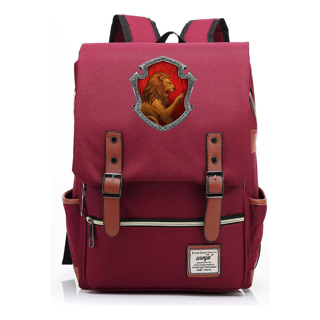 Academy Of Magic Print Teen School Bag Casual Belt Buckle Classic Backpack