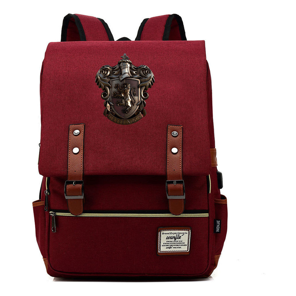 Academy Of Magic Teen Student School Bag Usb Casual Belt Buckle Backpack