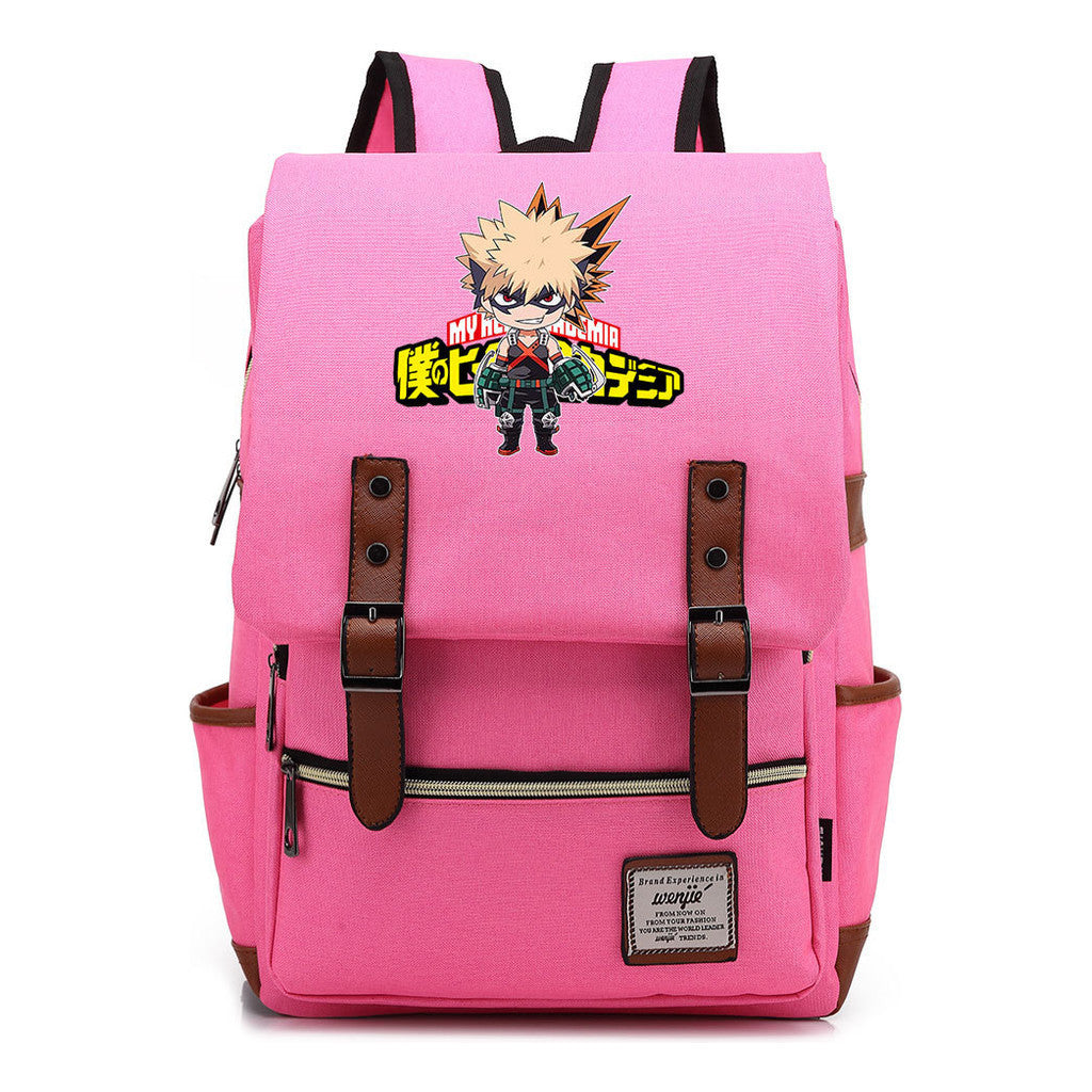 Anime My Heroes Academy Printed Youth Student Backpack Men's And Women's Leisure Belt Buckle Classic Backpack 38*27*12.5cm