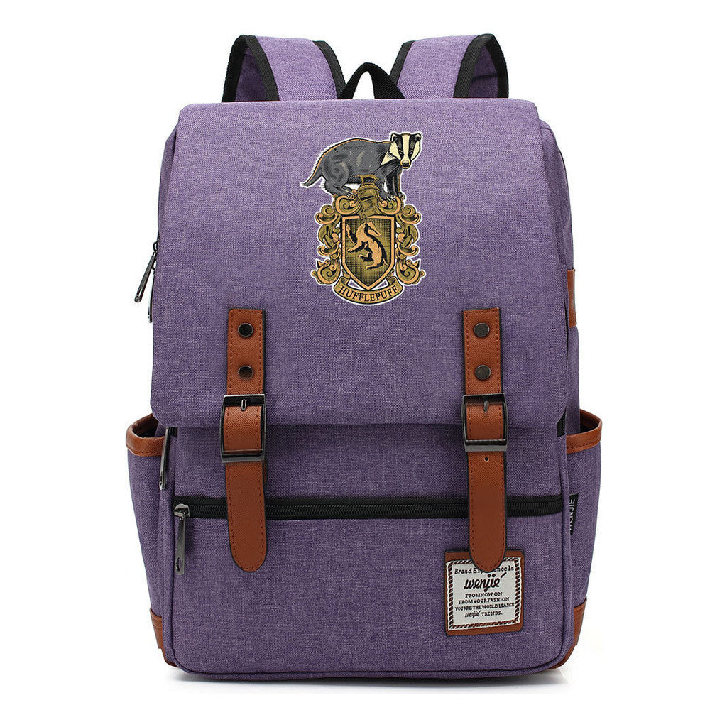 Printed Youth Student School Bag Casual Belt Buckle Classic Backpack 38*27*12.5cm