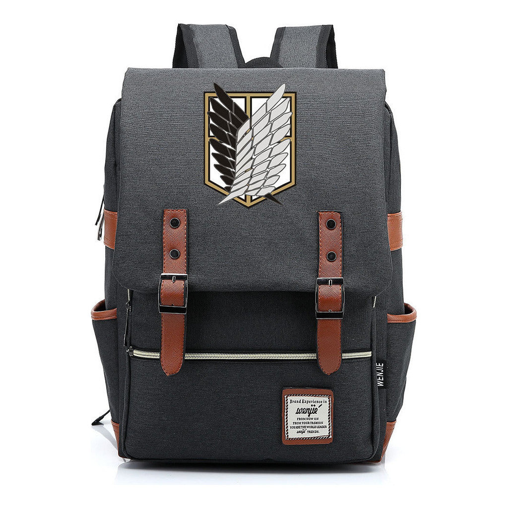 The Giant Of Manga Attack Printed Teenage Student Backpack For Men And Women With Casual Belt Buckle Classic Backpack 38*27*12.5cm