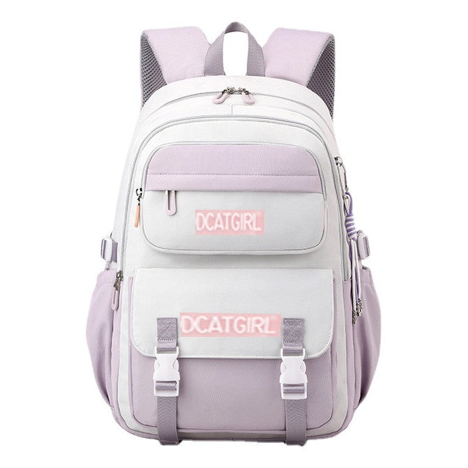 Reducing Load And Protecting Spine, Simple And Large Capacity Student Girl Backpack