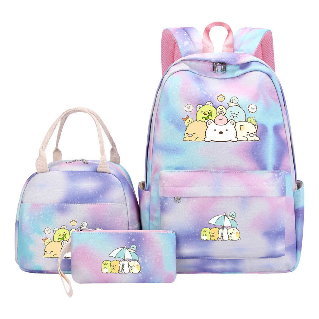 Corner Biology Student School Bag Lunch Bag Three Piece Set Backpack Set