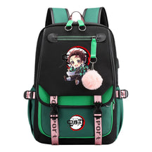 Comic Cartoon Fashion Usb Student Backpack Casual Woven Flap Backpack