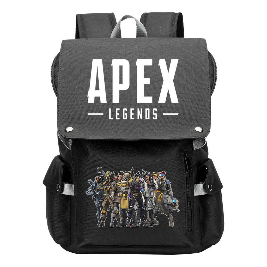 Apex Hero Print Usb Charging Cap Head Style Student School Bag Casual Backpack