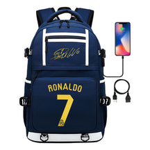 Sports Star Cristiano Ronaldo Usb Youth Student School Bag Men's And Women's Backpack Leisure Travel Bag