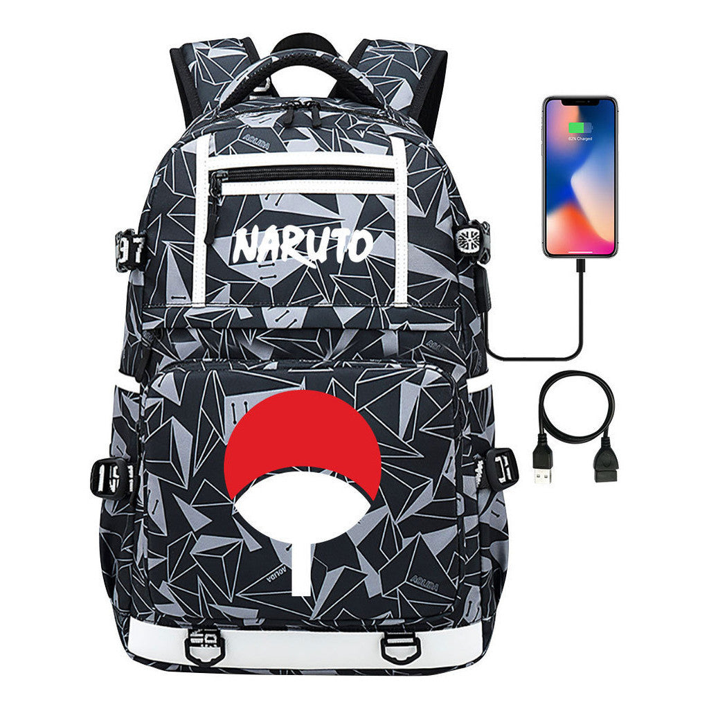 Naruto Usb Youth Student School Bag Men's And Women's Backpack Leisure Travel Bag
