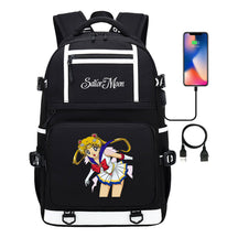 Anime Beauty Girl Warrior Usb Youth Student School Bag Men's And Women's Backpack Leisure Travel Backpack