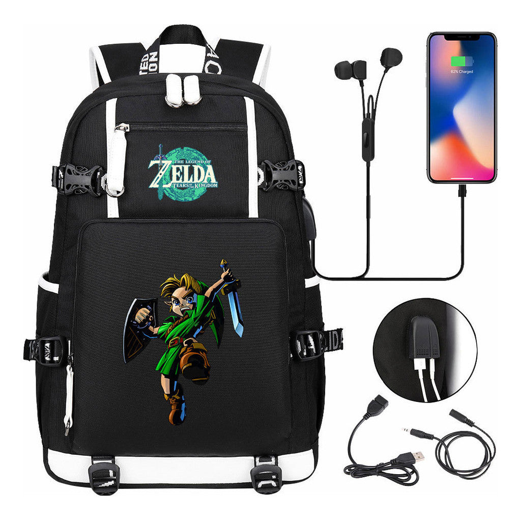 Game Zelda Legend Printed Youth Student Backpack For Men And Women With Large Capacity Leisure Travel Backpack
