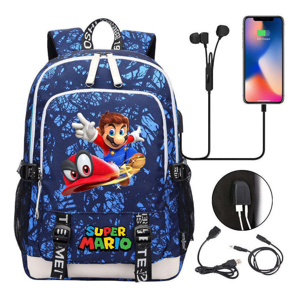 Usb Youth Student Backpack For Men And Women's Leisure Sports Backpack