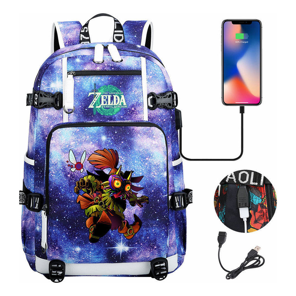Printed Backpack For Men And Women With Large Capacity Leisure Travel Backpack
