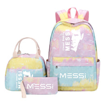 Sports Football Star Student Girl Backpack Lunch Bag Three Piece Set Backpack Set