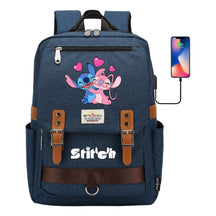 Anime Star Baby Stitch Printed Student Backpack For Men And Women With Casual Magnetic Buckle Backpack