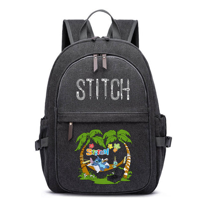 Anime Star Baby Stitch Printed Youth Student Backpack For Men And Women With Casual Woven Straps Backpack