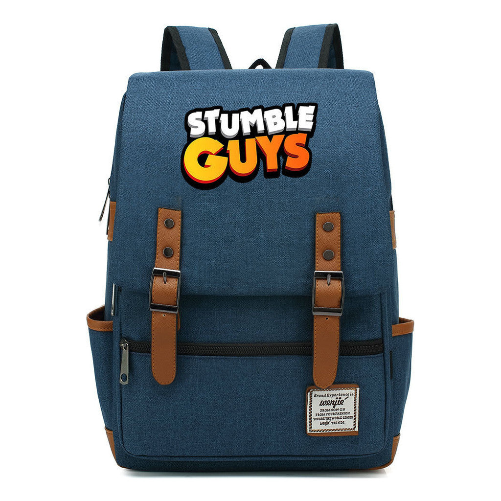 Printed Teenage Student Backpack With Casual Belt Buckle Backpack