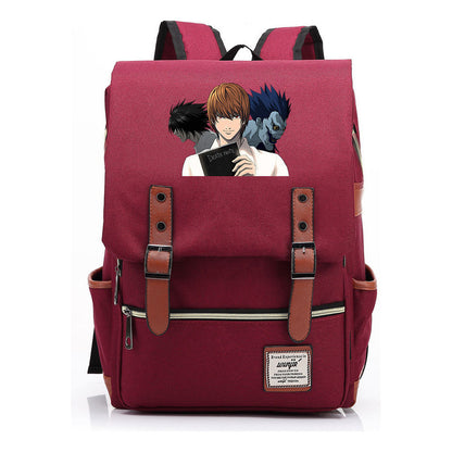 Manga Death Note Youth Student School Bag Men's And Women's Leisure Belt Buckle Backpack
