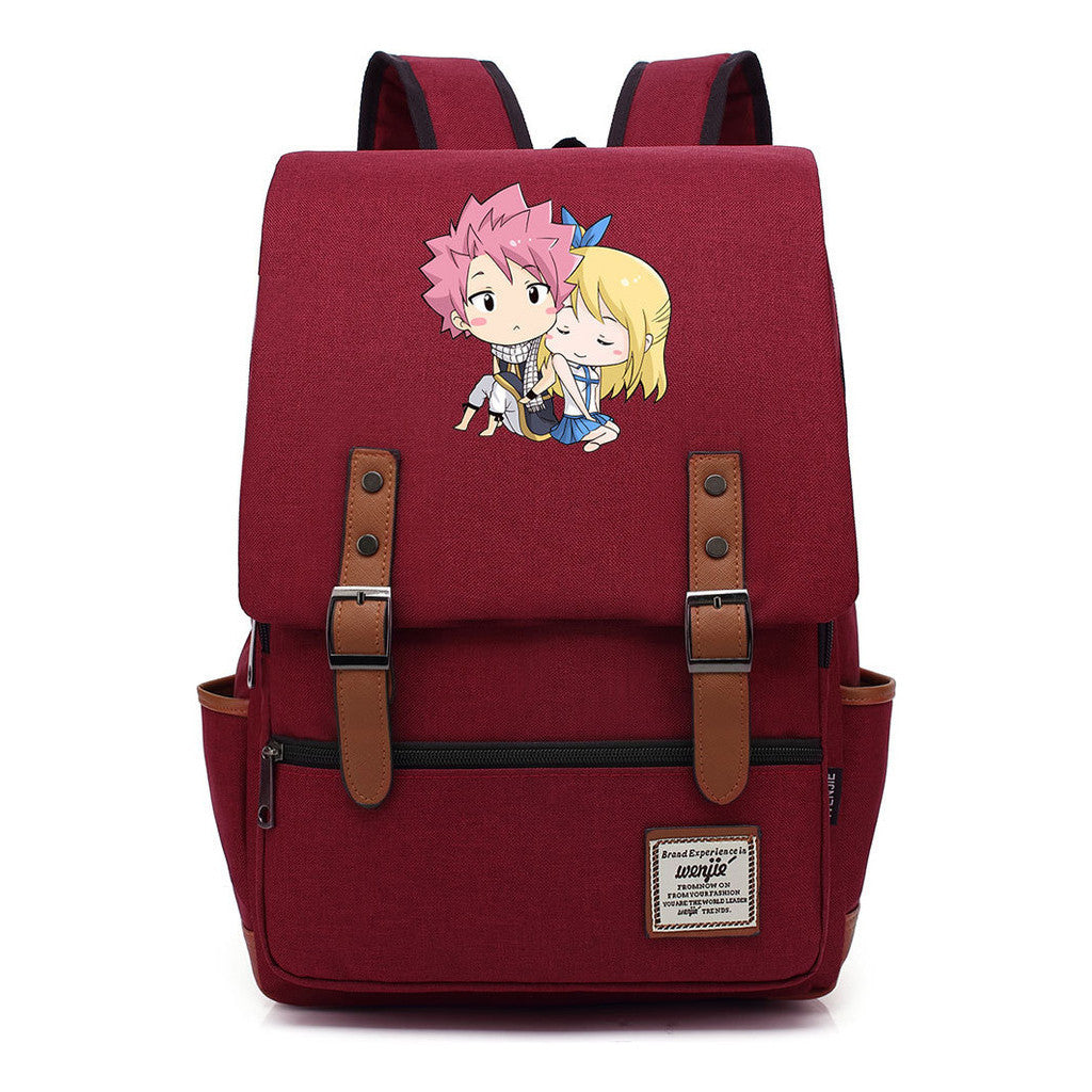Printed Teenage Student Backpack For Men And Women With Casual Belt Buckle Classic Backpack
