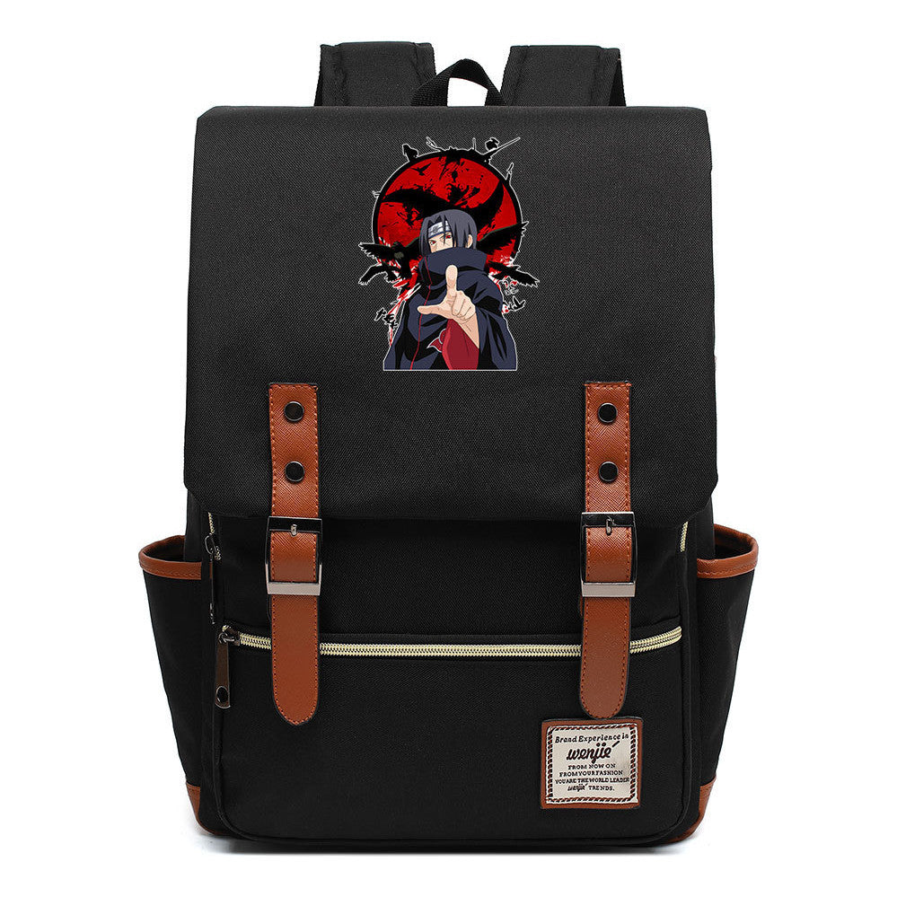 Naruto Printed Student Backpack For Men And Women, Casual Belt Buckle, Classic Backpack