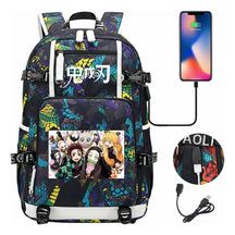 Cartoon Printed Usb Large Capacity Backpack For Men And Women's Leisure Travel Backpack